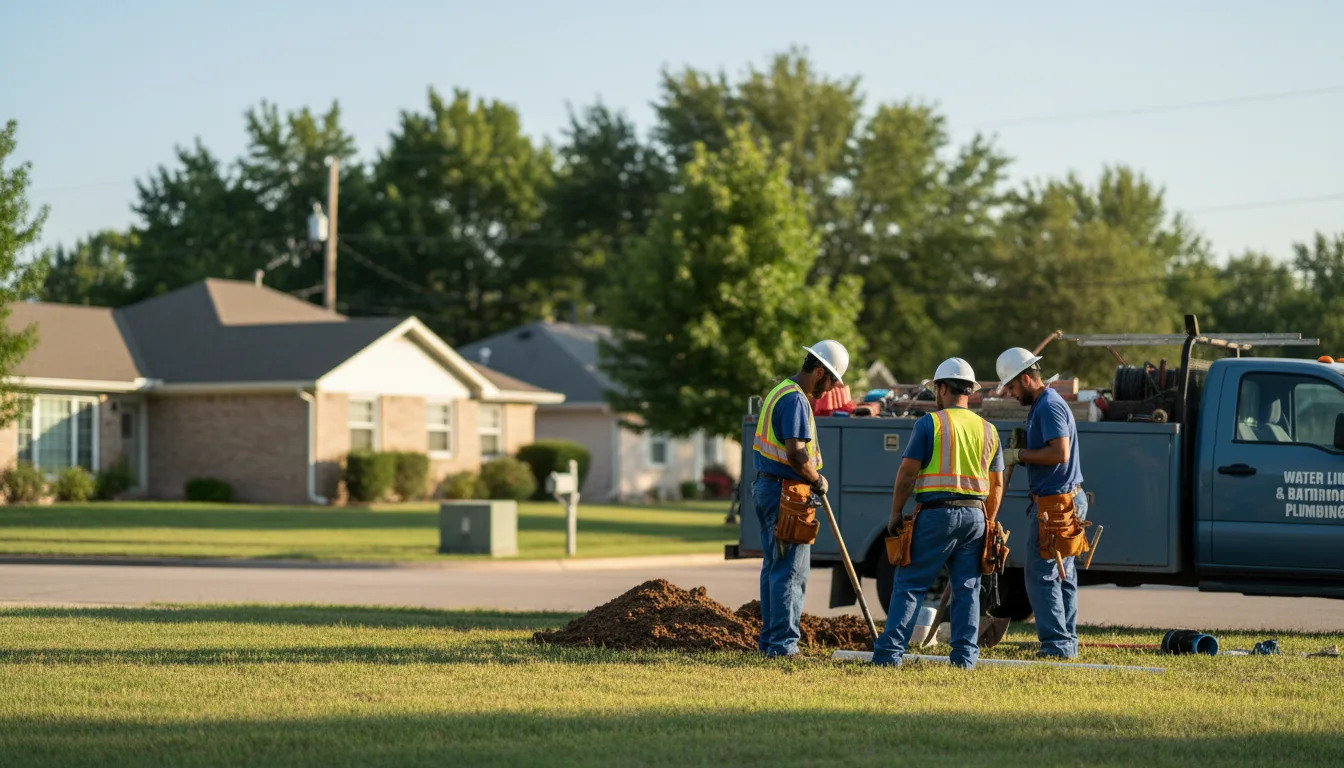 Residential water line and bathroom plumbing service in Catoosa, OK